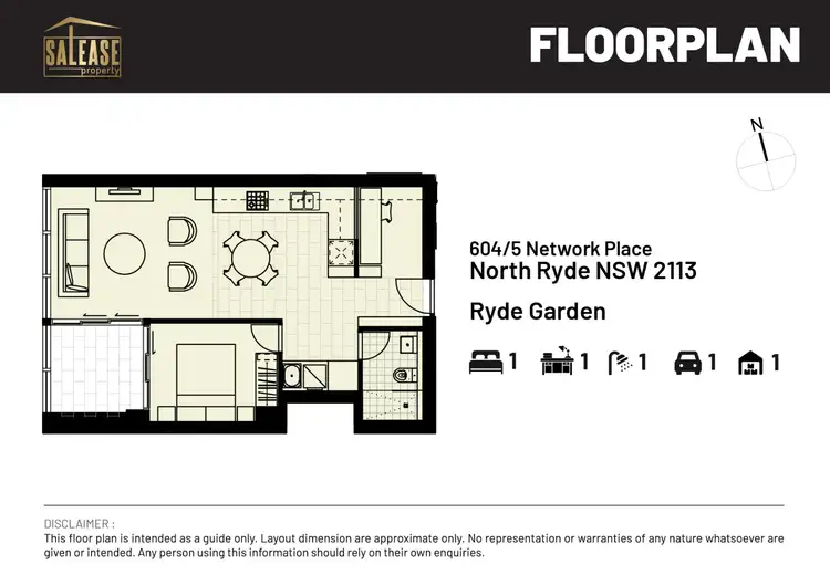 Floorplan of Homely apartment listing, 604/5 Network Pl, North Ryde NSW 2113