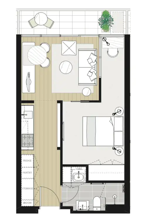 Floorplan of Homely unit listing, 407/1 Porter Street, Hawthorn East VIC 3123