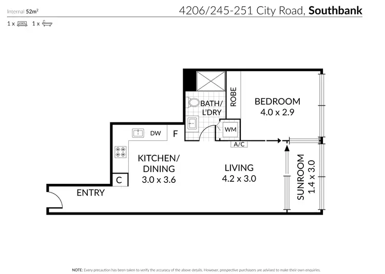 Floorplan of Homely apartment listing, 4206/245 City Road, Southbank VIC 3006