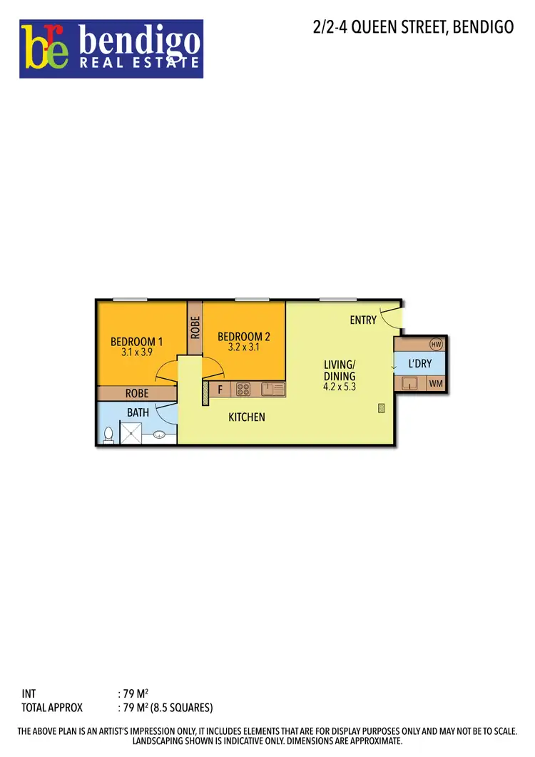 Floorplan of Homely apartment listing, 2/2-4 Queen St, Bendigo VIC 3550
