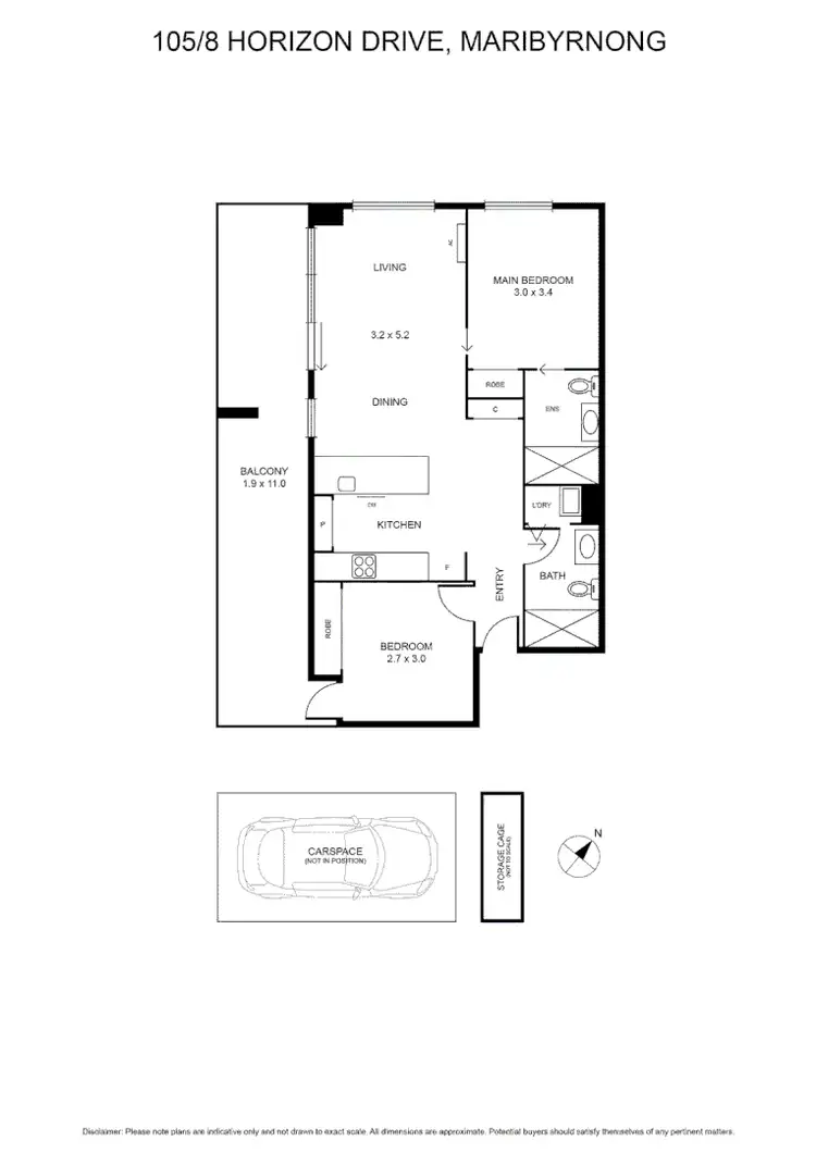 Floorplan of Homely apartment listing, 105/8 Horizon Dr, Maribyrnong VIC 3032