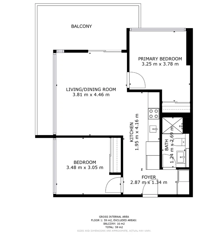 Floorplan of Homely apartment listing, 2001b/11 Rose Ln, Melbourne VIC 3000