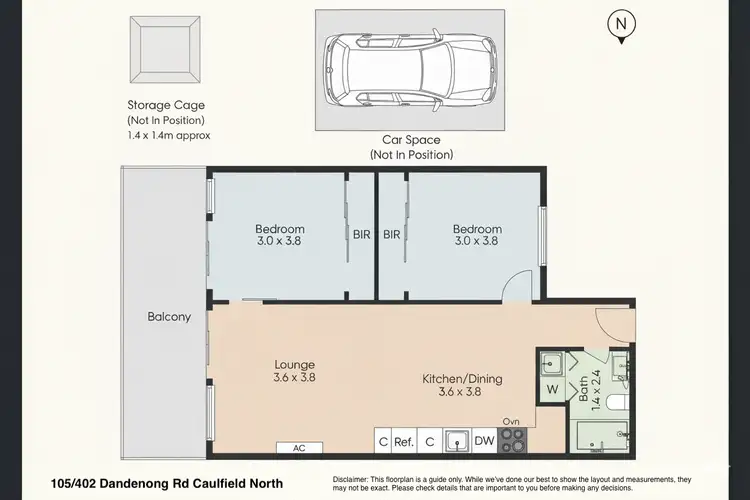 Floorplan of Homely apartment listing, 105/402 Dandenong Rd, Caulfield North VIC 3161
