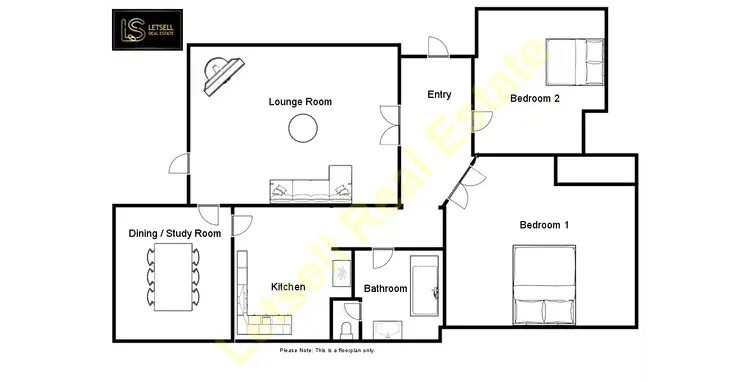 Floorplan of Homely apartment listing, 1/49 Broadway, Elwood VIC 3184