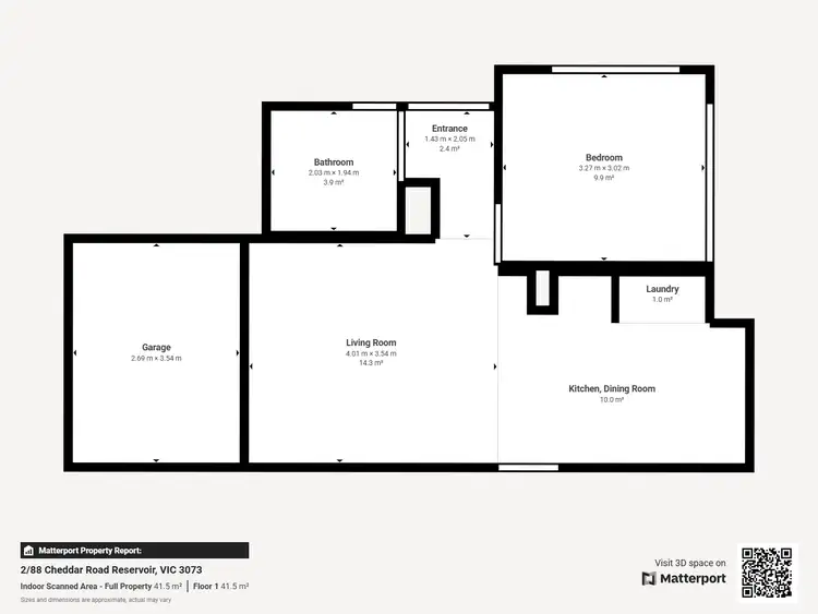 Floorplan of Homely villa listing, 2/88 Cheddar Rd, Reservoir VIC 3073