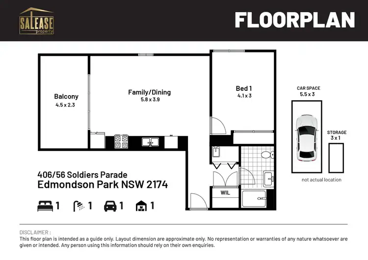 Floorplan of Homely apartment listing, 406/56 Soldiers Parade, Edmondson Park NSW 2174