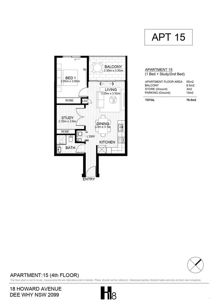 Floorplan of Homely apartment listing, 15/18 Howard Avenue, Dee Why NSW 2099