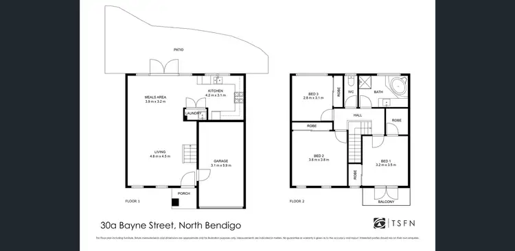 Floorplan of Homely house listing, 30A Bayne St, North Bendigo VIC 3550