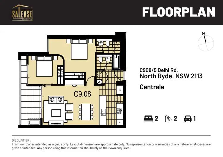Floorplan of Homely apartment listing, 908/5 Delhi Rd, North Ryde NSW 2113