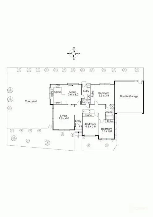 Floorplan of Homely unit listing, 1/303 George St, Doncaster VIC 3108