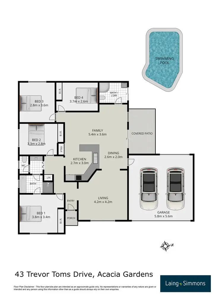 Floorplan of Homely house listing, 43 Trevor Toms Drive, Acacia Gardens NSW 2763