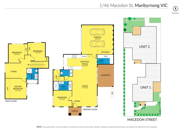 Floorplan of Homely townhouse listing, 1/46 Macedon Street, Maribyrnong VIC 3032
