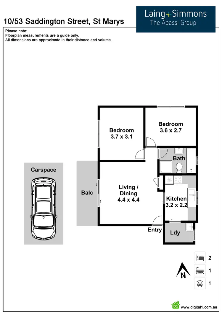 Floorplan of Homely unit listing, 10/53 Saddington Street, St Marys NSW 2760
