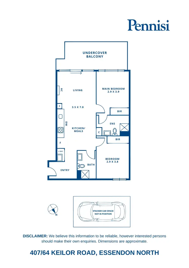 Floorplan of Homely apartment listing, 407/64 Keilor Road, Essendon North VIC 3041