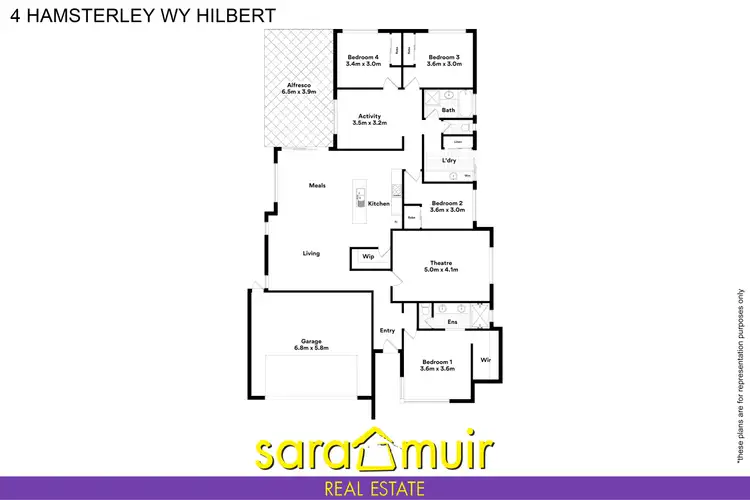 Floorplan of Homely house listing, 4 Hamsterley Way, Hilbert WA 6112