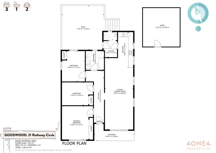 Floorplan of Homely house listing, 21 Rothesay Cir, Goodwood TAS 7010