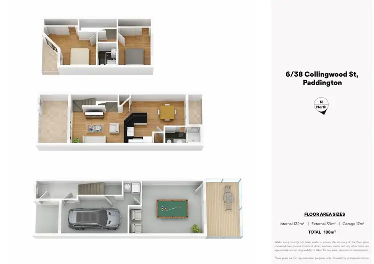 Floorplan of Homely townhouse listing, 6/38 Collingwood St, Paddington QLD 4064