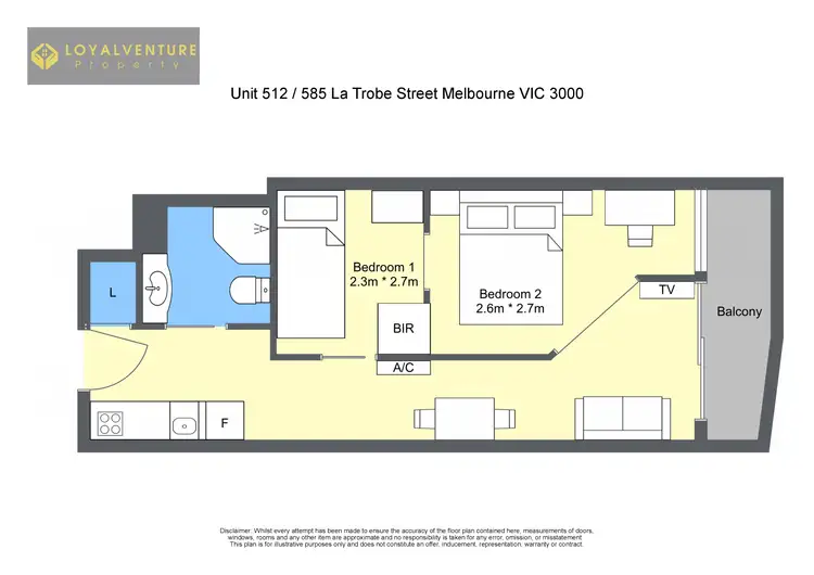 Floorplan of Homely apartment listing, 512/585 La Trobe St, Melbourne VIC 3000
