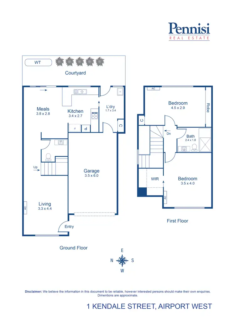 Floorplan of Homely townhouse listing, 1 Kendale Street, Airport West VIC 3042