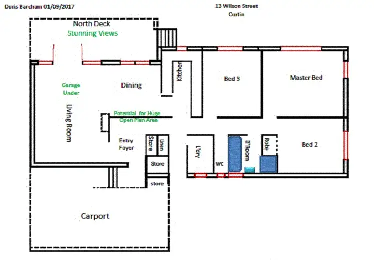 Floorplan of Homely house listing, 13 Wilson Street, Curtin ACT 2605