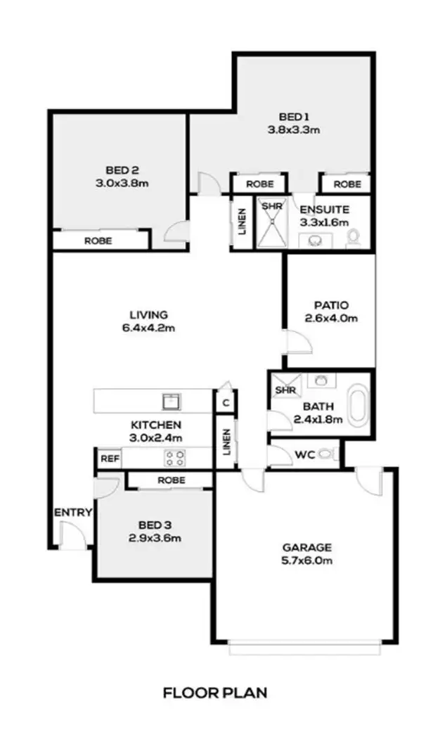 Floorplan of Homely semi-detached listing, UNIT 1/36 CAPRICORN CRESCENT, Meridan Plains QLD 4551