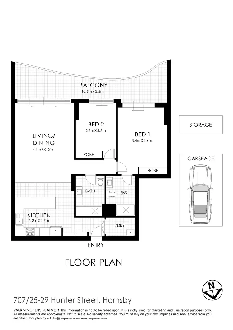 Floorplan of Homely apartment listing, UNIT 707/25-29 HUNTER STREET, Hornsby NSW 2077