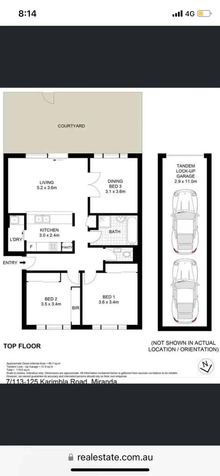 Floorplan of Homely apartment listing, UNIT 7/113-125 KARIMBLA ROAD, Miranda NSW 2228