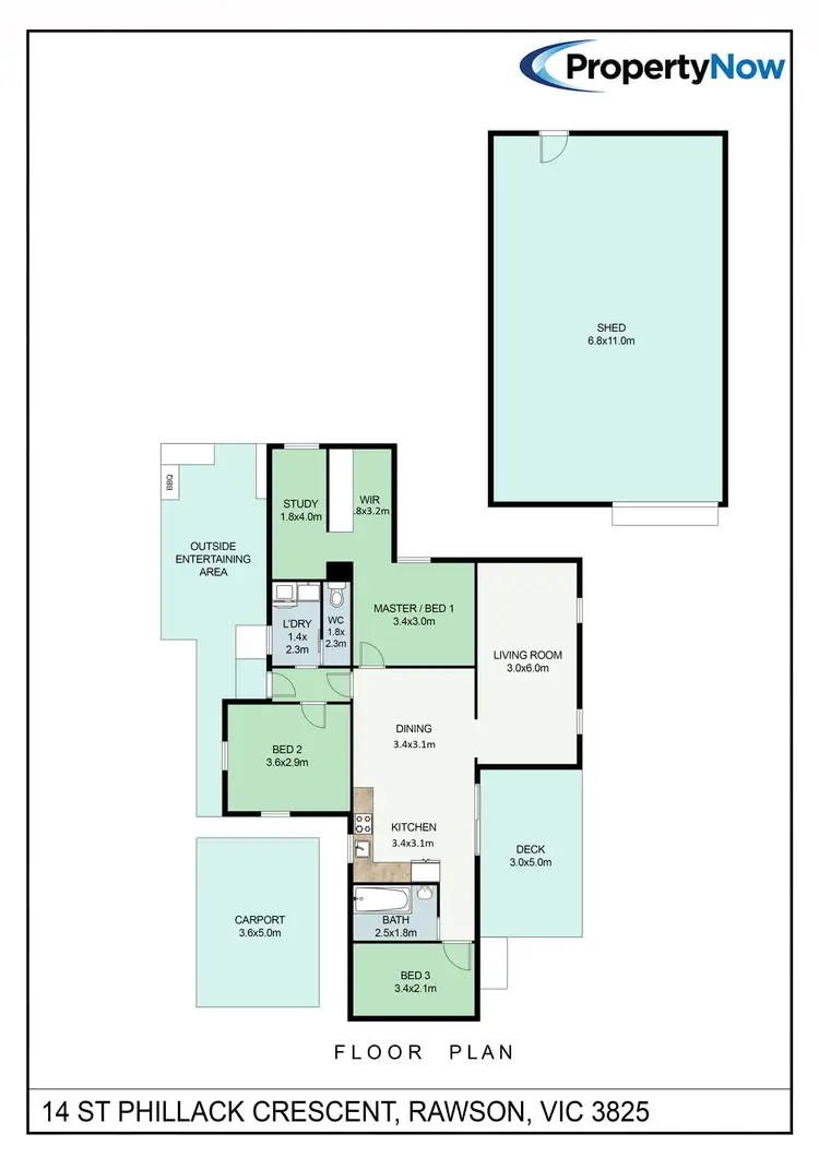 Floorplan of Homely house listing, 14 ST PHILLACK CRESCENT, Rawson VIC 3825