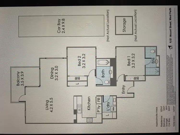 Floorplan of Homely apartment listing, UNIT 9/51 MOUNT STREET, West Perth WA 6005