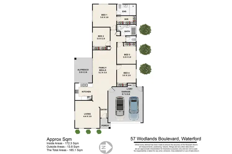 Floorplan of Homely house listing, 57 WOODLANDS BOULEVARD, Waterford QLD 4133