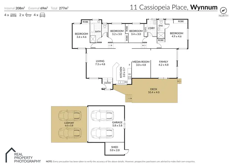 Floorplan of Homely house listing, 11 CASSIOPEIA PLACE, Wynnum QLD 4178
