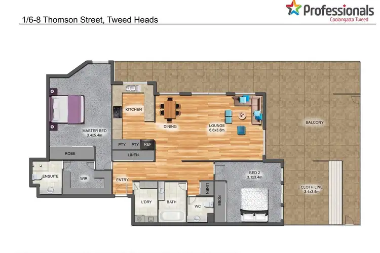Floorplan of Homely unit listing, UNIT 1/6-8 THOMSON STREET, Tweed Heads NSW 2485