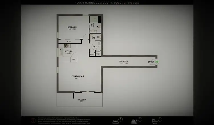 Floorplan of Homely apartment listing, UNIT 106A/1 MANNA GUM COURT, Coburg VIC 3058