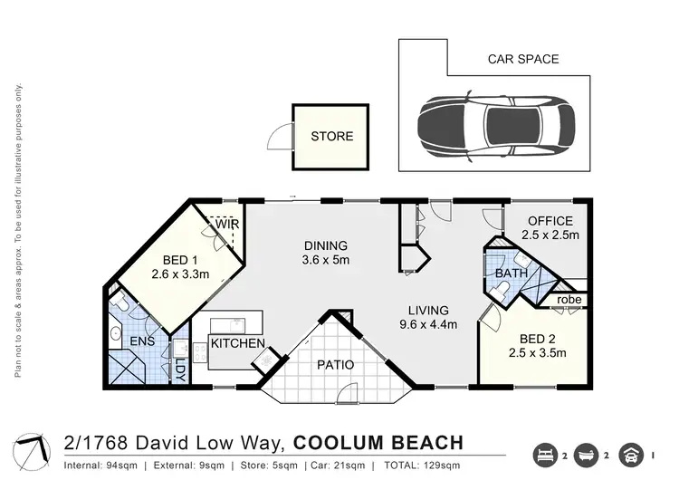 Floorplan of Homely apartment listing, UNIT 2/1768 DAVID LOW WAY, Coolum Beach QLD 4573