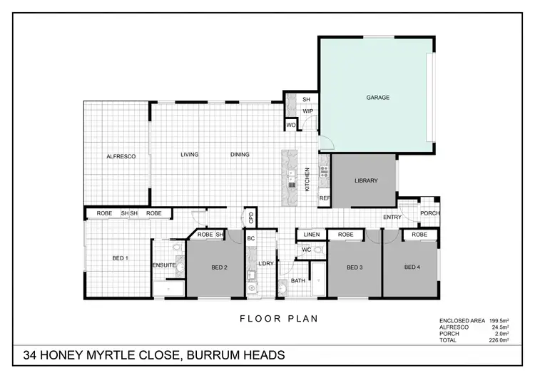 Floorplan of Homely house listing, 34 HONEY MYRTLE CLOSE, Burrum Heads QLD 4659