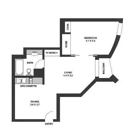 Floorplan of Homely apartment listing, UNIT 619/38 HARBOUR STREET, Sydney NSW 2000