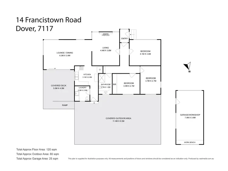 Floorplan of Homely house listing, 14 FRANCISTOWN ROAD, Dover TAS 7117