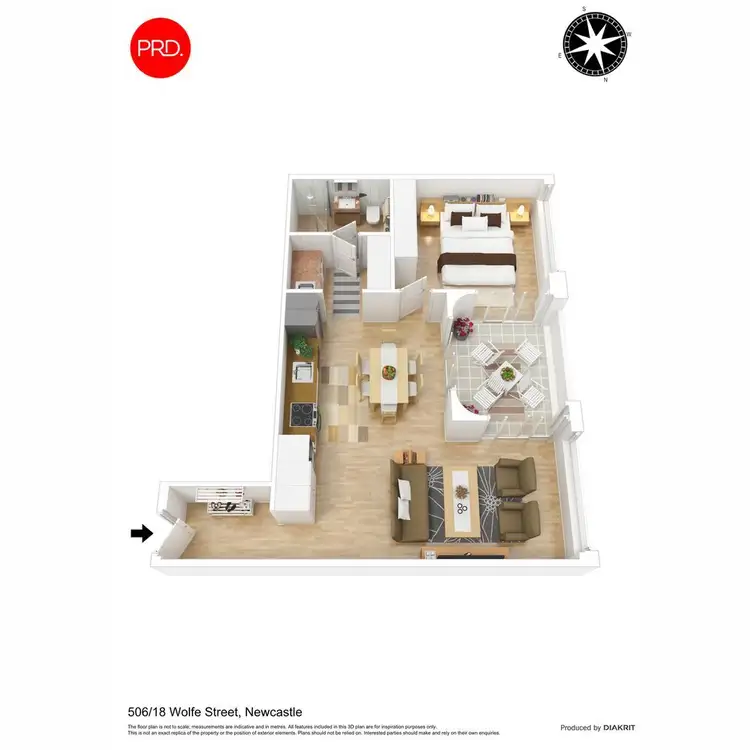 Floorplan of Homely apartment listing, UNIT 506/18 WOLFE STREET, Newcastle NSW 2300