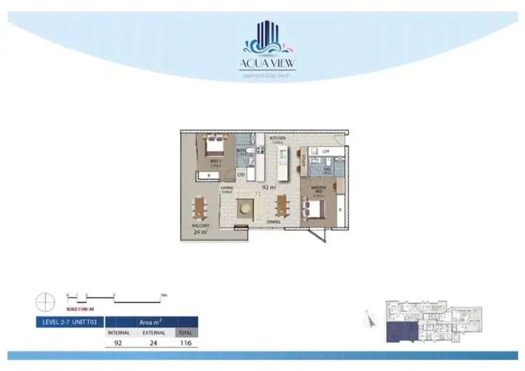 Floorplan of Homely unit listing, UNIT 503/29 CANBERRA TERRACE, Kings Beach QLD 4551