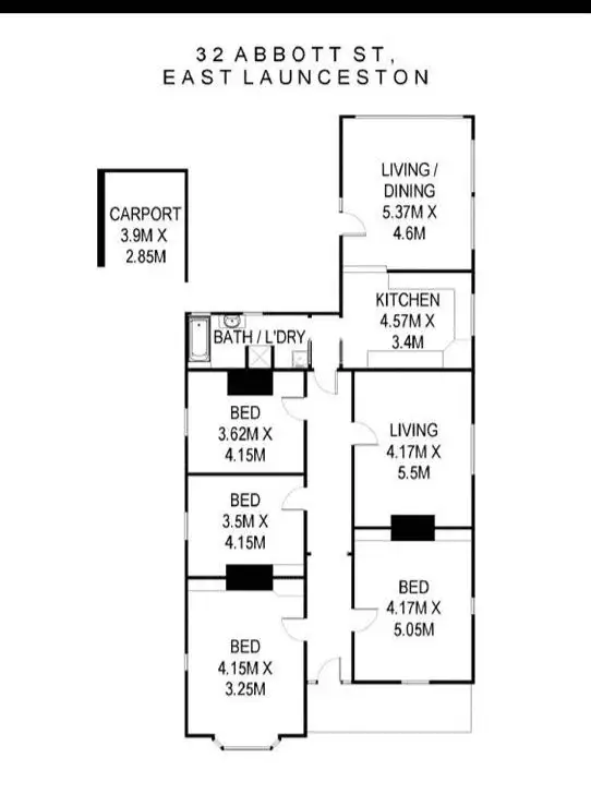 Floorplan of Homely house listing, 32 ABBOTT STREET, East Launceston TAS 7250