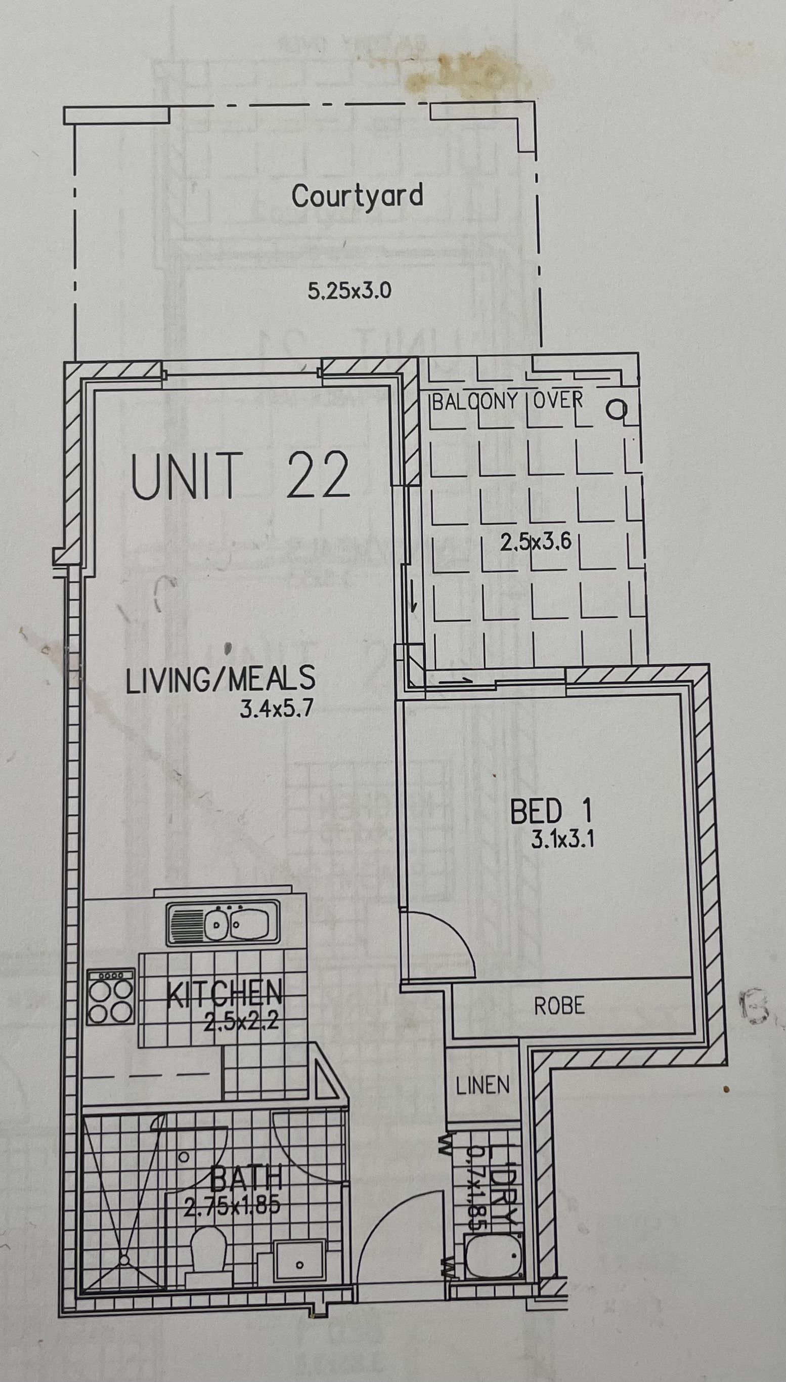 Floorplan of Homely unit listing, UNIT 22/3 TOWNS CRESCENT, Turner ACT 2612