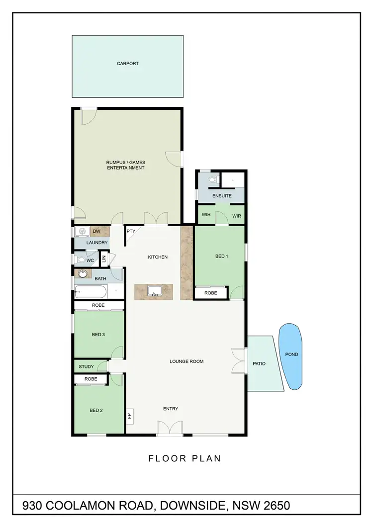 Floorplan of Homely rural property listing, 930 COOLAMON ROAD, Downside NSW 2650