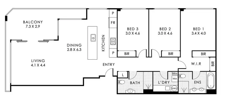 Floorplan of Homely apartment listing, APARTMENT 602/2 BOVELL LANE, Claremont WA 6010