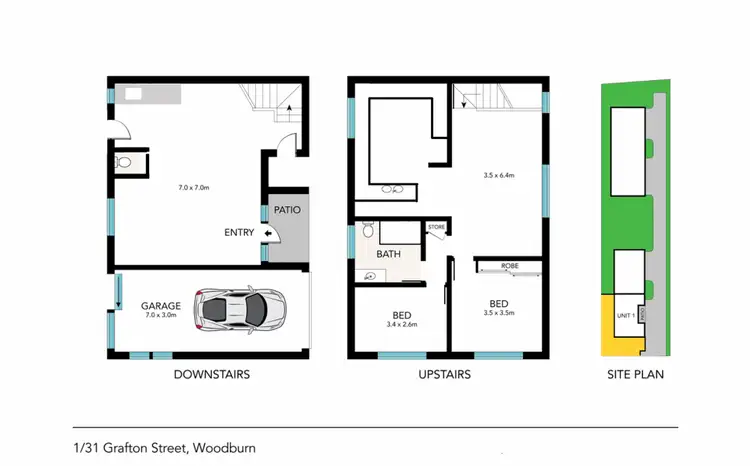 Floorplan of Homely townhouse listing, UNIT 1/31 GRAFTON STREET, Woodburn NSW 2472