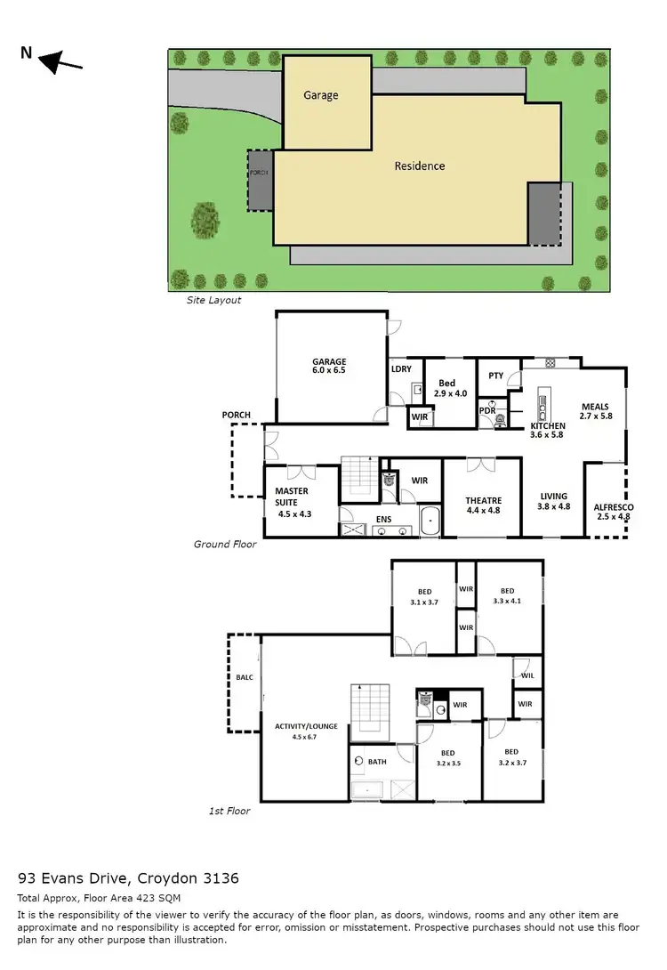 Floorplan of Homely house listing, 93 EVANS DRIVE, Croydon VIC 3136