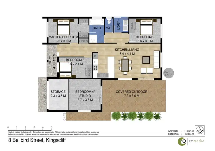 Floorplan of Homely house listing, 8 BELLBIRD DRIVE, Kingscliff NSW 2487