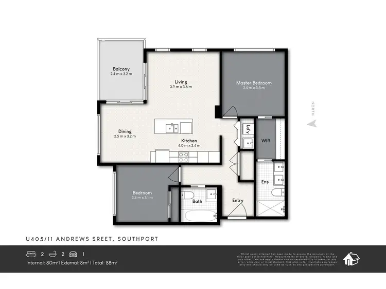 Floorplan of Homely unit listing, UNIT 405/11 ANDREWS STREET, Southport QLD 4215