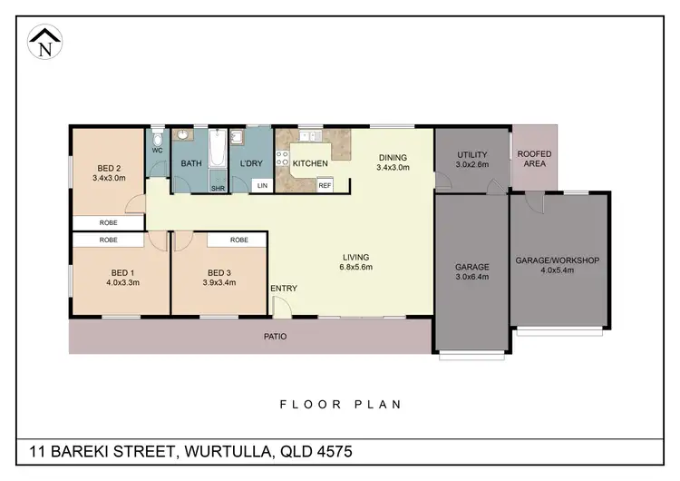 Floorplan of Homely house listing, 11 BAREKI STREET, Wurtulla QLD 4575