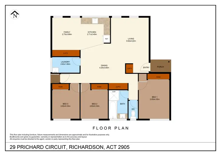 Floorplan of Homely house listing, 29 PRICHARD CIRCUIT, Richardson ACT 2905