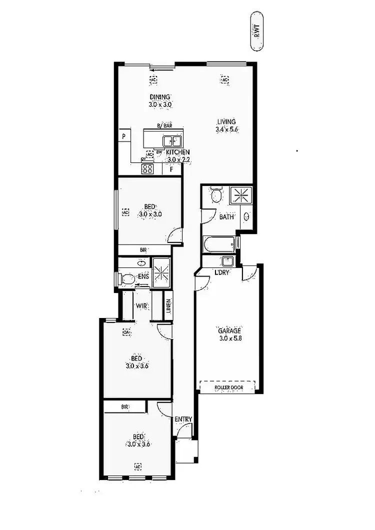 Floorplan of Homely townhouse listing, 2/24A Green Avenue, Seaton SA 5023